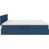  Krevet S LED lampica s uzglavljem Plava 200 x 200 cm tkanina | shoptok.hr