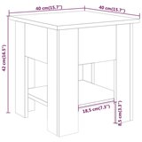 vidaXL Klubska mizica dimljeni hrast 40x40x42 cm konstruiran les | Shoptok.si