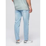 Ombre Men's denim joggers with asymmetrical stitching - blue | shoptok.hr