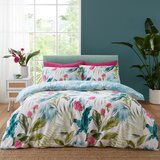 Catherine Lansfield Zelena/modra podaljšana posteljnina za zakonsko posteljo 230x220 cm Aruba Tropical Floral – | Shoptok.si