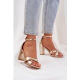 Boto Heels Made Of Eco Leather Gold Lanaria | shoptok.hr