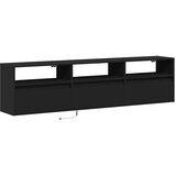  Zidni TV ormarić s LED rasvjetom crni 180x31x45 cm | shoptok.hr
