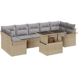  8-delni vrtni kavč set z blazinami bež poli ratan | Shoptok.si