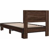  Okvir za krevet smeđi hrast 75x190 cm konstruirano drvo i metal | shoptok.hr