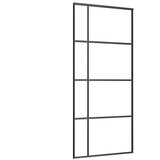 Klizna vrata s priborom crna 90 x 205 cm od ESG stakla | shoptok.hr