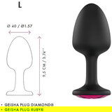 Dorcel Geisha Plug Ruby L - analni dildo od ružičastog kamena (crni) | shoptok.hr
