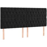 Maison Chic Posteljno vzglavje - Vzglavna omarica 4 kosa črn 100x7x78/88 cm žamet, (22078308) | Shoptok.si