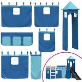 Krevet na kat s toboganom i zavjesama plavi 90 x 190 cm | Eponuda.com