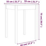  Blagovaonski stol voštano smeđi 55x55x75 cm od masivne borovine | shoptok.hr
