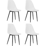  Jedilni stoli 4 kosi bele barve PP, (20699745) | Shoptok.si