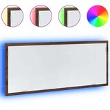 vidaXL LED kopalniško ogledalo rjavi hrast 100x8,5x37 cm inž. les | Shoptok.si