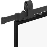  Drsna vrata z opremo črna 90x205 cm kaljeno steklo | Shoptok.si