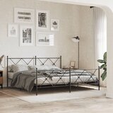  Metalni okvir kreveta uzglavlje i podnožje crni 183x213 cm | shoptok.hr