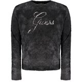 Guess Jeans pulover za djevojčice s vezom i šljokicama crni Cijene