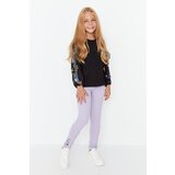 Trendyol Lilac Girl Knitted Leggings With Elastic Waist Print | Shoptok.si