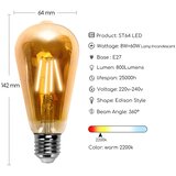Aigostar led sijalica ST64 E27/8W/230V 2200K | Eponuda.com