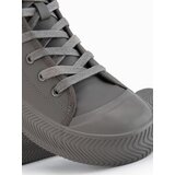 Ombre Men's high top sneakers with zipper for easy donning - dark beige | shoptok.hr