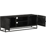 Maison Chic TV omarica - TV enota - Televizijska omarica črna 110x30x40 cm trden mangov les in železo, (21700220) Cene