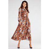 Awama Woman's Dress A467 Brown/Pattern Cene