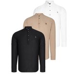 Dewberry TRIPLE SET G783 JUDGE COLLAR SHIRT-BLACK-WHITE-BEIGE | shoptok.hr