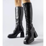 Gemre Black insulated boots on a massive block heel Nova Cene