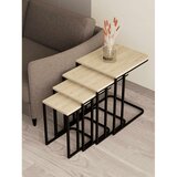 Hanah home Tekerli set stolića (umetnuti), crna/travertin (4 kom) Cene