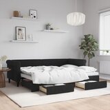  Dnevni krevet na razvlačenje s ladicama crni 80 x 200 cm baršun | shoptok.hr