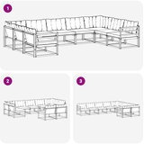  Set vanjskih sofa s jastukom 9 pcs Bijela i crna | Eponuda.com