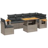 The Living Store Vrtna sedežna garnitura 7-delna z blazinami siv poli ratan - Vrtna Sedežna Garniture, (21461903) | Shoptok.si