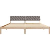  Okvir kreveta Smeđa i taupe 200 x 200 cm Masivna borovina | shoptok.hr