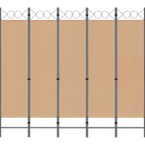  5-Panelni Pregrađivač Bež 200 x 180 cm Tkanina | shoptok.hr