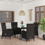  5-dijelni vrtni blagovaonski set s jastucima crni | shoptok.hr