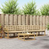  Set vanjskih sofa 5 pcs Bijela i bež 79 x 79 x 37 cm | shoptok.hr