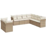 vidaXL 9-dijelni set vrtnih sofa s jastucima bež od poliratana | shoptok.hr