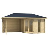 Male kuće Drvena vrtna kuća VENEZIA 576 × 300 cm – bez završnog krovnog pokrova | shoptok.hr