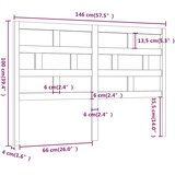  Uzglavlje za krevet sivo 146 x 4 x 100 cm od masivne borovine | shoptok.hr