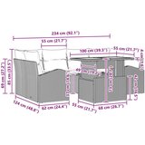  Vrtni kauč set Set od 7 Sivi Crni Aluminij Olefin | shoptok.hr