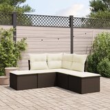  5-dijelni set vrtnih sofa s jastucima poliratan smeđi | shoptok.hr