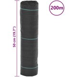 vidaXL Membrana proti plevelu črna 0,5x200 m PP | Shoptok.si