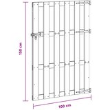 Vrtna vrata 100 x 150 cm WPC i aluminij Smeđa | shoptok.hr