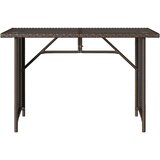  Vrtni stol sa staklenom pločom smeđi 110x68x70 cm od poliratana | Eponuda.com