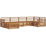  Set vanjskih sofa 6 kom. Prirodna Čvrsto drvo akacije Smeđa 327 x 168,5 x 73 cm | shoptok.hr