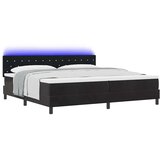  LED Box Spring Krevet s uzglavljem Crna 200 x 200 cm Baršun | shoptok.hr