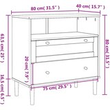  Komoda SENJA bijela izgled ratana 80x40x80 cm masivna borovina | shoptok.hr