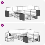  Set vanjskih sofa 9 kom. Prirodna i antracit Poliester | shoptok.hr