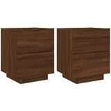  The Living Store Nočna omarica z LED lučkami 2 kosa rjavi hrast inženirski les - Nočna Omarica, (21448612) | Shoptok.si