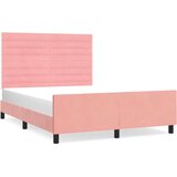  Posteljni okvir z vzglavjem roza 140x200 cm žamet, (20905872) | Shoptok.si
