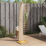 vidaXL Vanjski tuš bež 55x60x224 cm od poliratana i bagremovog drva | shoptok.hr