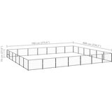 vidaXL Pasji boks črn 42 m² jeklo | Shoptok.si