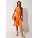  Women's Orange Strap Belted Summer Ayrobin Dress | Eponuda.ba